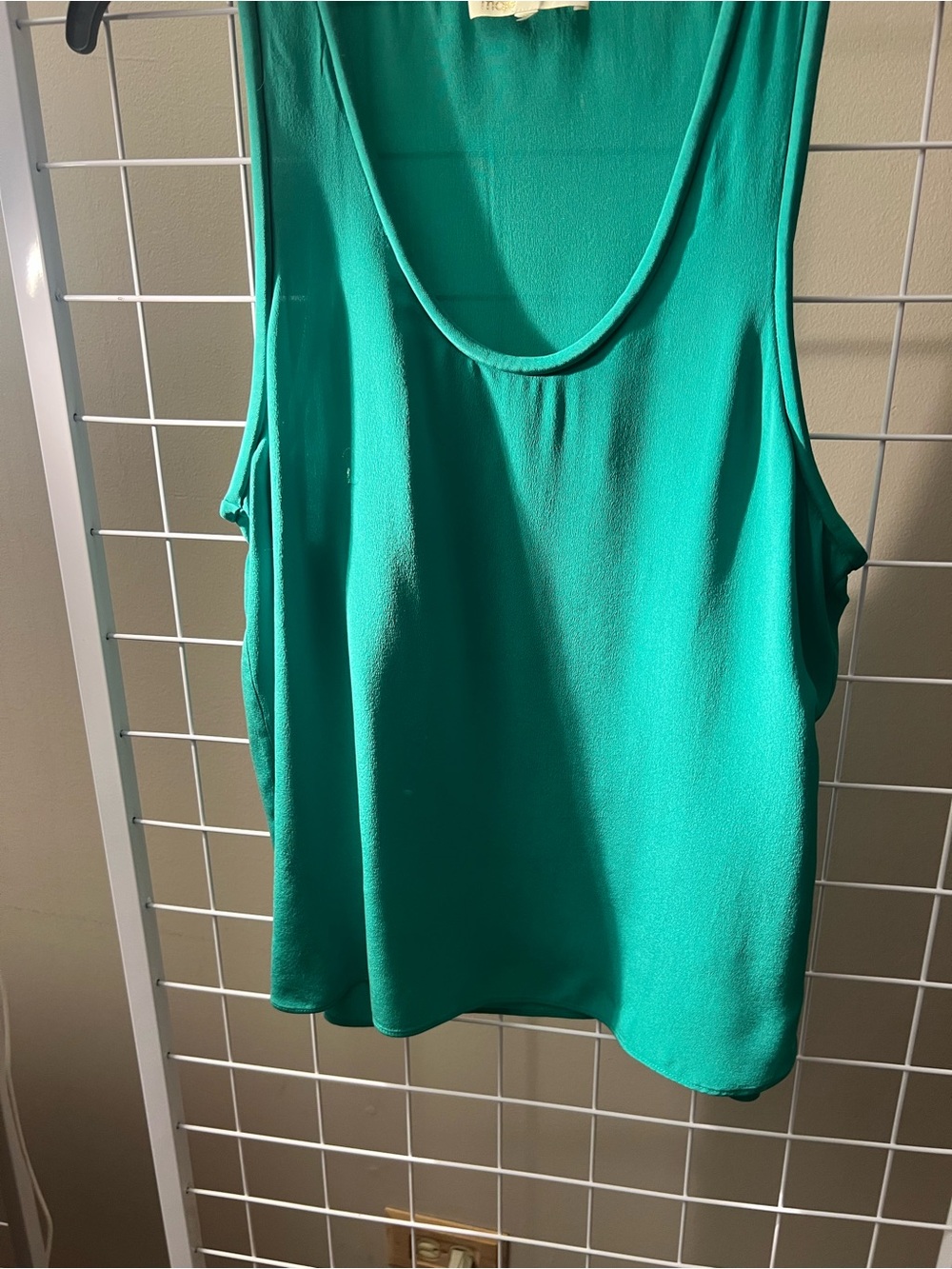 Maje Teal Scoop Neck Silk-Blend Camisole